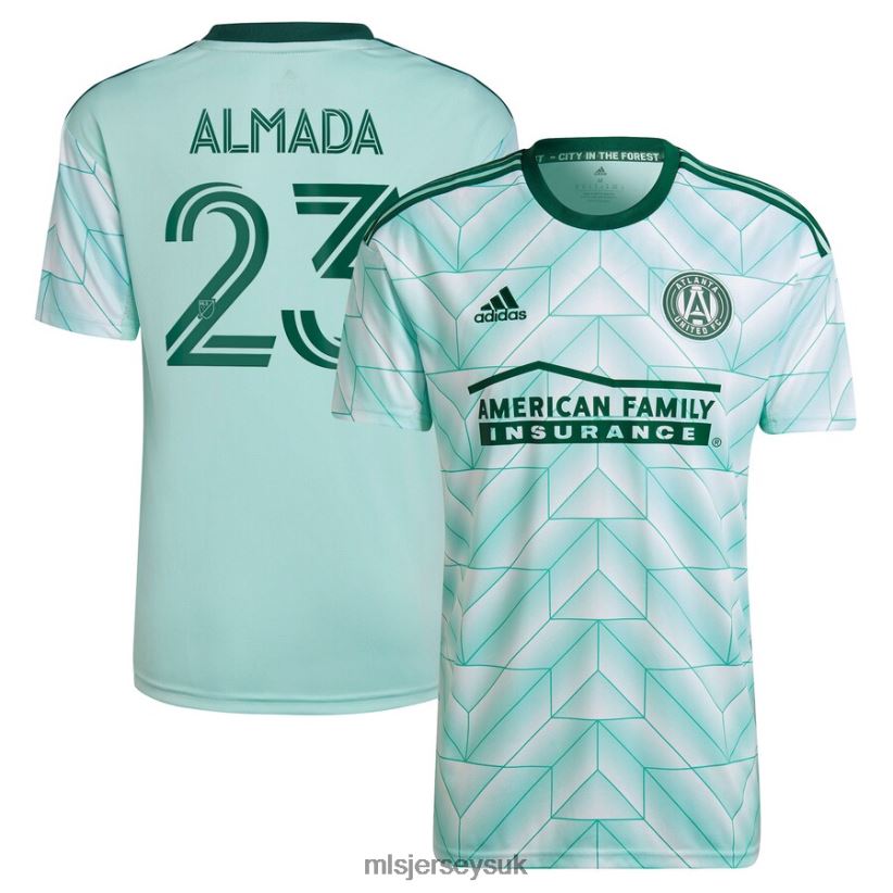 Atlanta United FC Thiago Almada Adidas Mint 2023 The Forest Kit Replica Player Jersey Kids MLS Jerseys Jersey X60B2D1081