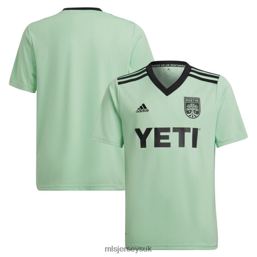 Austin FC Adidas Mint 2022 The Sentimiento Kit Replica Blank Jersey Kids MLS Jerseys Jersey X60B2D490