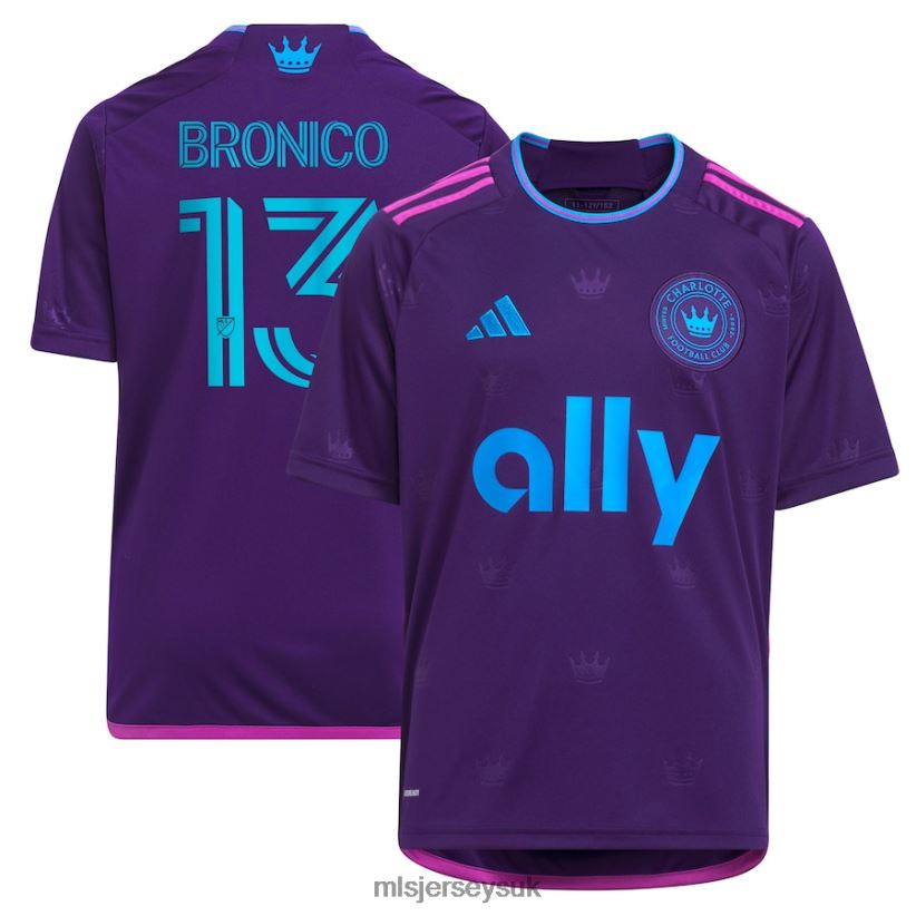 Charlotte FC Brandt Bronico Adidas Purple 2023 Crown Jewel Kit Replica Jersey Kids MLS Jerseys Jersey X60B2D624