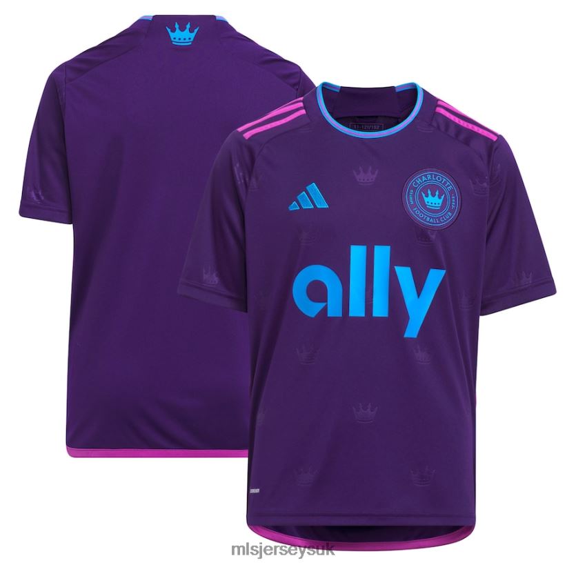 Charlotte FC Adidas Purple 2023 Crown Jewel Kit Replica Jersey Kids MLS Jerseys Jersey X60B2D23