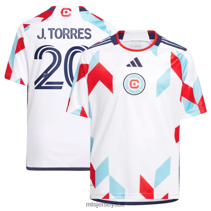 Chicago Fire Jairo Torres Adidas White 2023 A Kit For All Replica Player Jersey Kids MLS Jerseys Jersey X60B2D1170