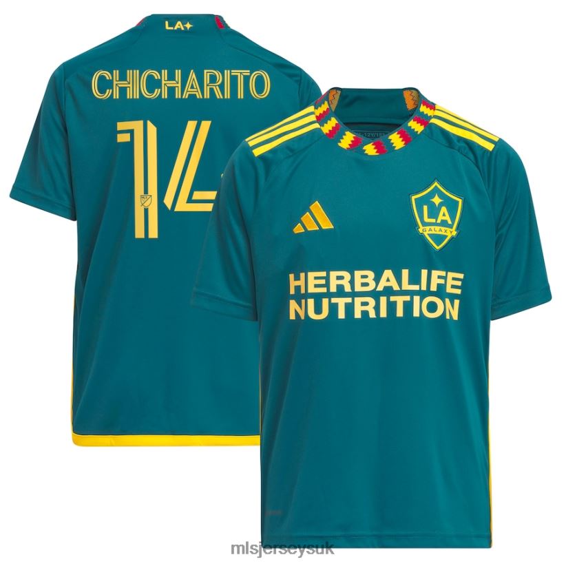 LA Galaxy Chicharito Adidas Green 2023 LA Kit Replica Player Jersey Kids MLS Jerseys Jersey X60B2D273
