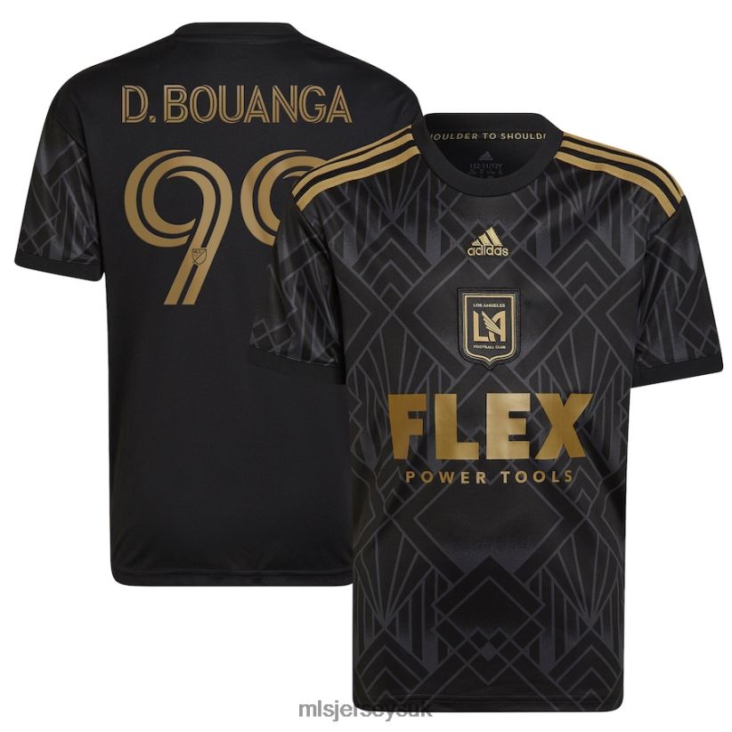LAFC Denis Bouanga Adidas Black 2023 Five Year Anniversary Kit Replica Jersey Kids MLS Jerseys Jersey X60B2D930