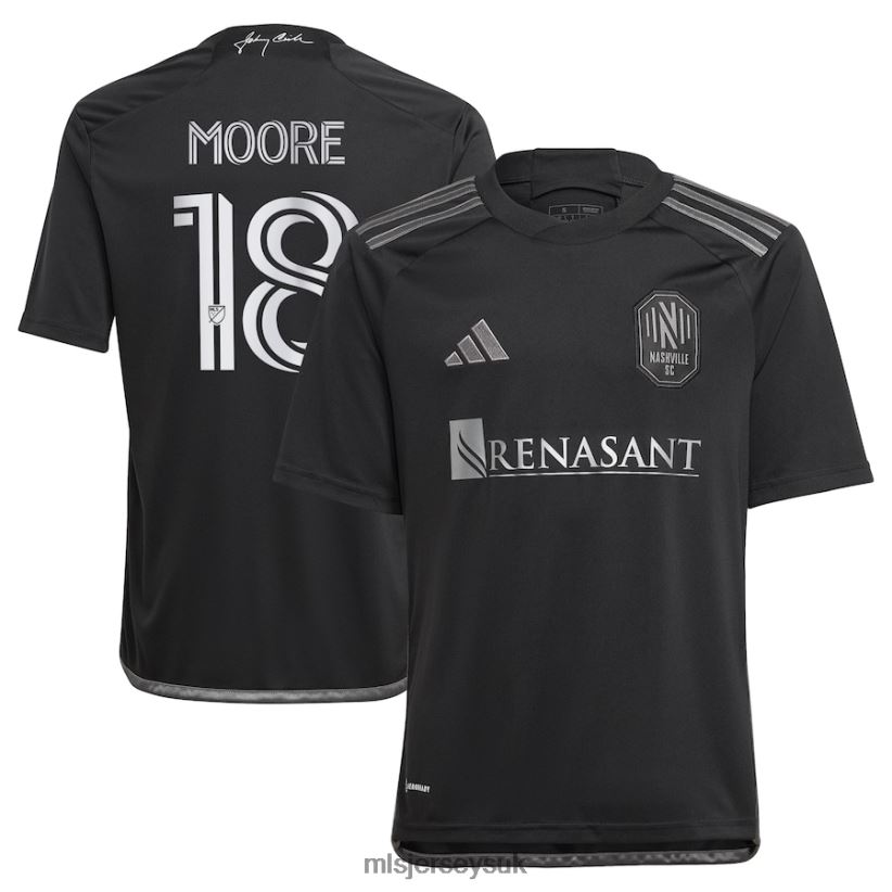 Nashville SC Shaq Moore Adidas Black 2023 Man In Black Kit Replica Player Jersey Kids MLS Jerseys Jersey X60B2D1080
