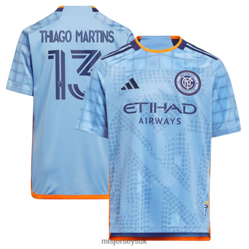 New York City FC Thiago Martins Adidas Light Blue 2023 The Interboro Kit Replica Player Jersey Kids MLS Jerseys Jersey X60B2D872