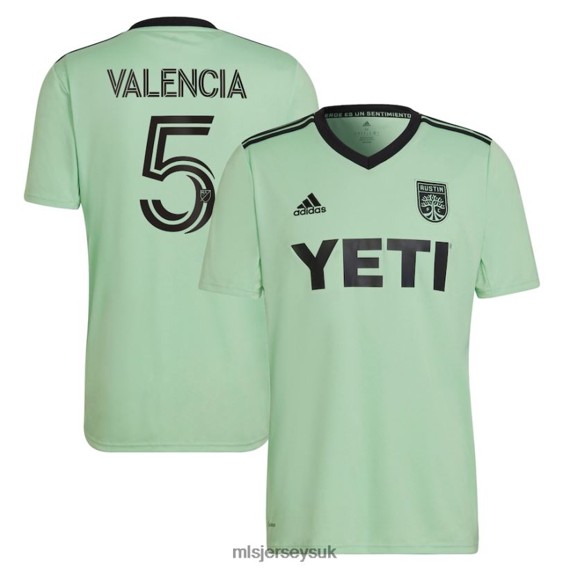 Austin FC Jhojan Valencia Adidas Mint 2022 The Sentimiento Kit Replica Player Jersey Men MLS Jerseys Jersey X60B2D1403