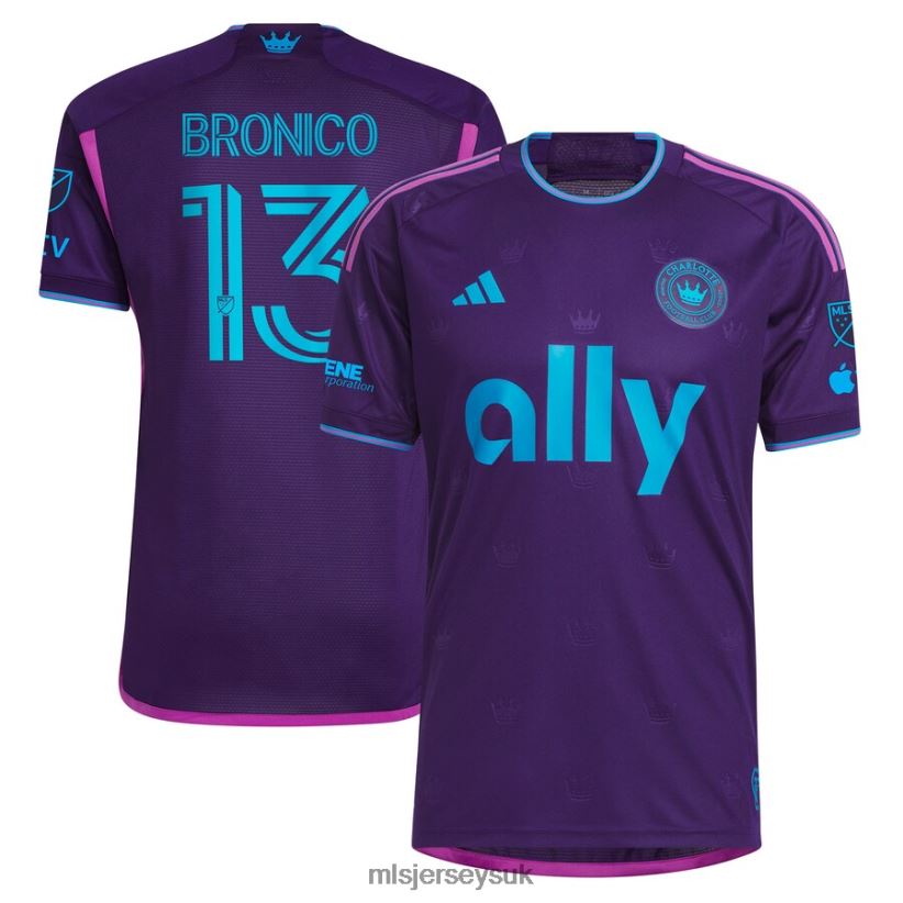Charlotte FC Brandt Bronico Adidas Purple 2023 Crown Jewel Kit Authentic Jersey Men MLS Jerseys Jersey X60B2D337