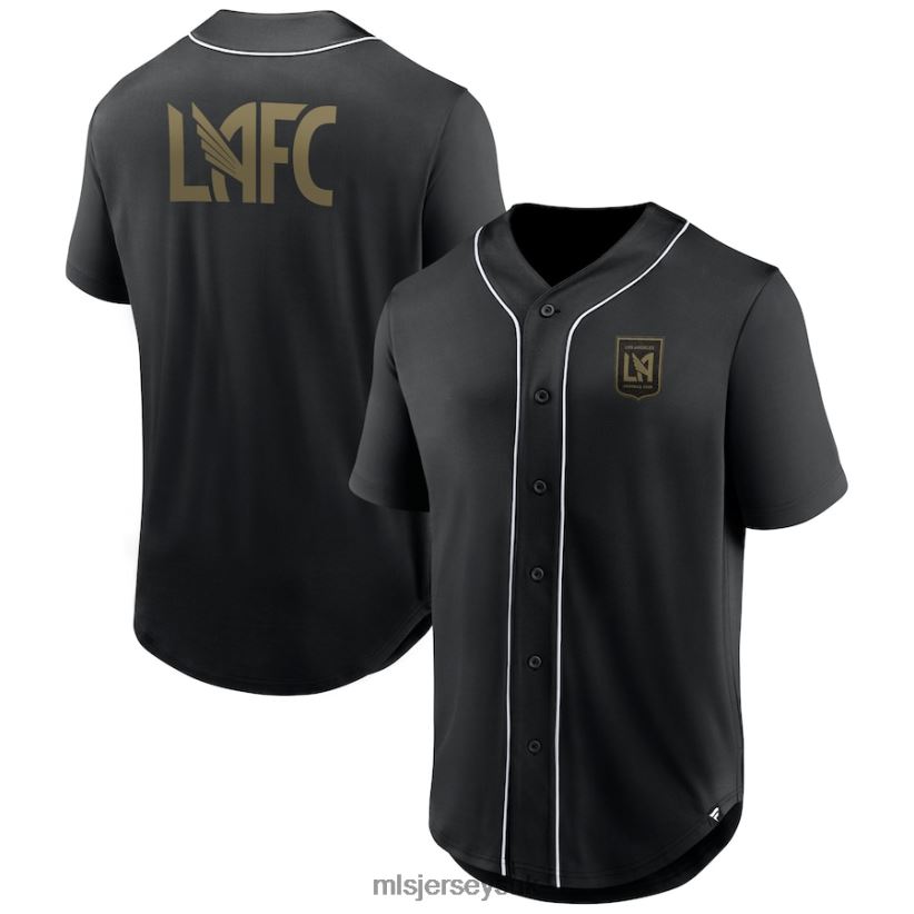 LAFC Fanatics Branded Black Third Period Fashion Baseball Button-Up Jersey Men MLS Jerseys Jersey X60B2D52