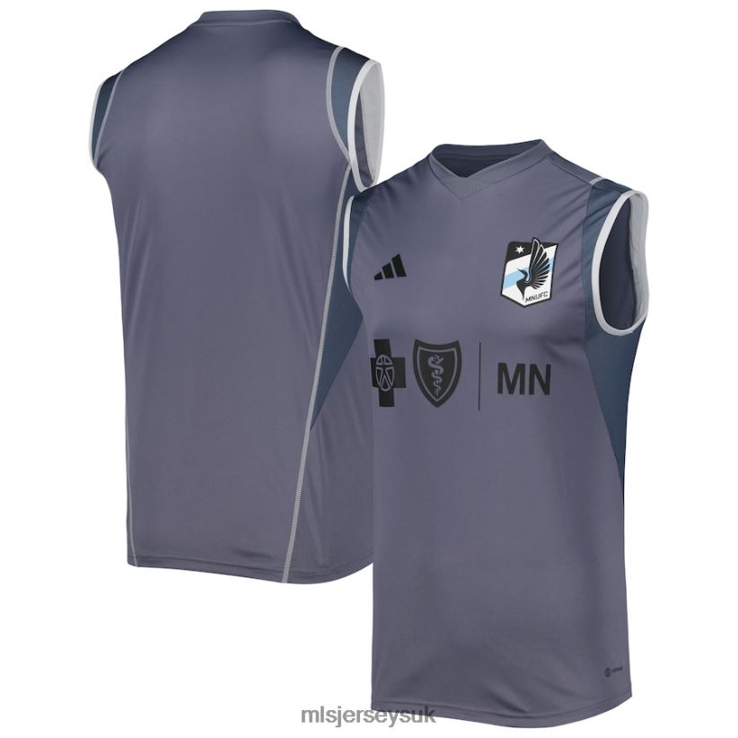 Minnesota United FC Adidas Gray 2023 On-Field Sleeveless Training Jersey Men MLS Jerseys Jersey X60B2D525