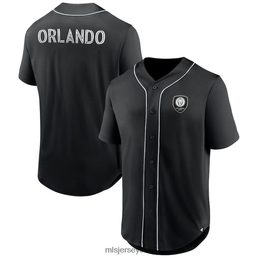 Orlando City SC Fanatics Branded Black Third Period Fashion Baseball Button-Up Jersey Men MLS Jerseys Jersey X60B2D156
