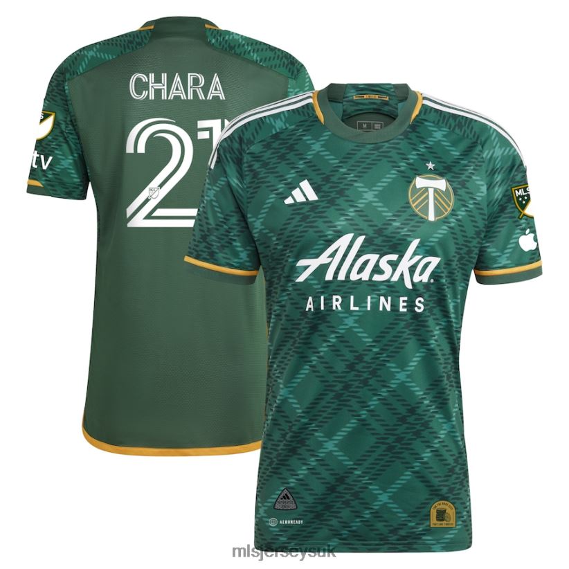 Portland Timbers Diego Chara Adidas Green 2023 Portland Plaid Kit Authentic Jersey Men MLS Jerseys Jersey X60B2D652