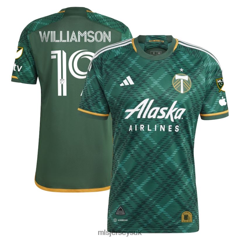 Portland Timbers Eryk Williamson Adidas Green 2023 Portland Plaid Kit Authentic Jersey Men MLS Jerseys Jersey X60B2D545