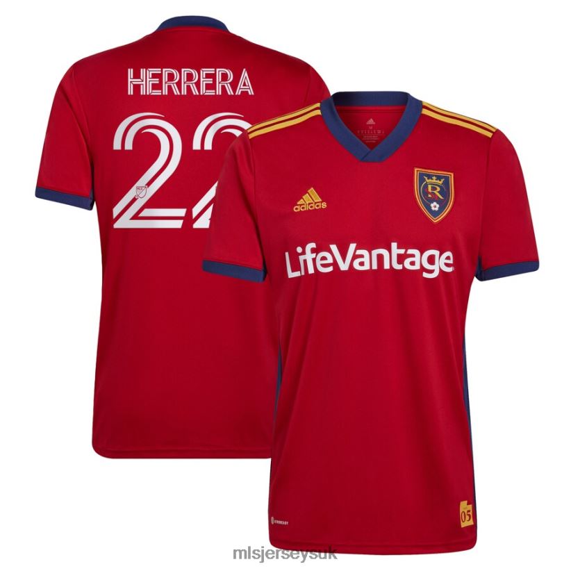 Real Salt Lake Aaron Herrera Adidas Red 2022 The Believe Kit Replica Player Jersey Men MLS Jerseys Jersey X60B2D1263