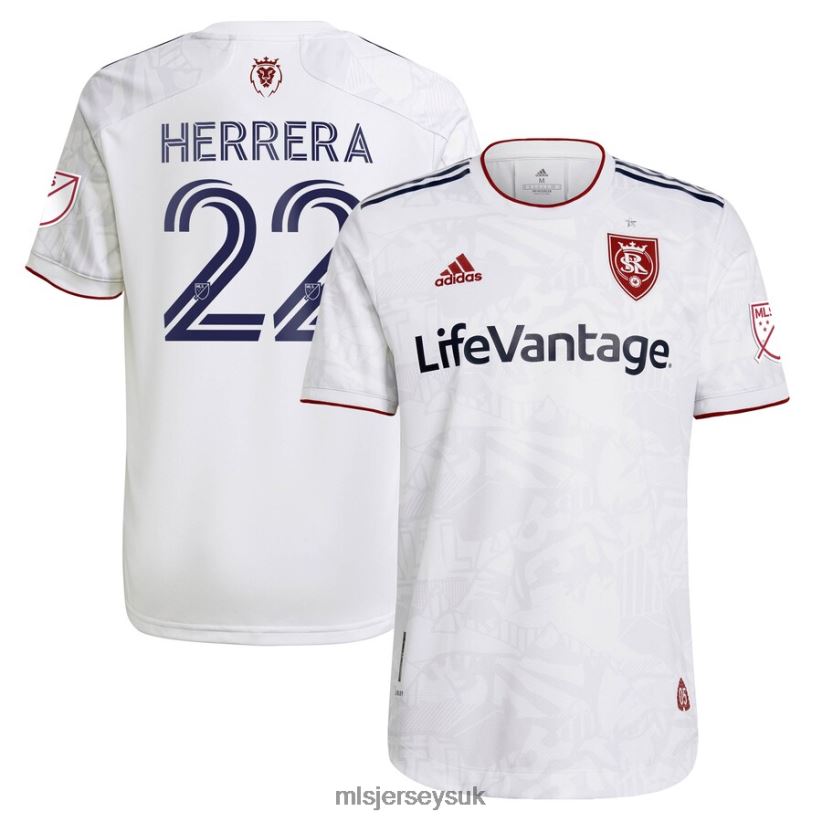 Real Salt Lake Aaron Herrera Adidas White 2021 The Supporter's Secondary Kit Authentic Player Jersey Men MLS Jerseys Jersey X60B2D1294