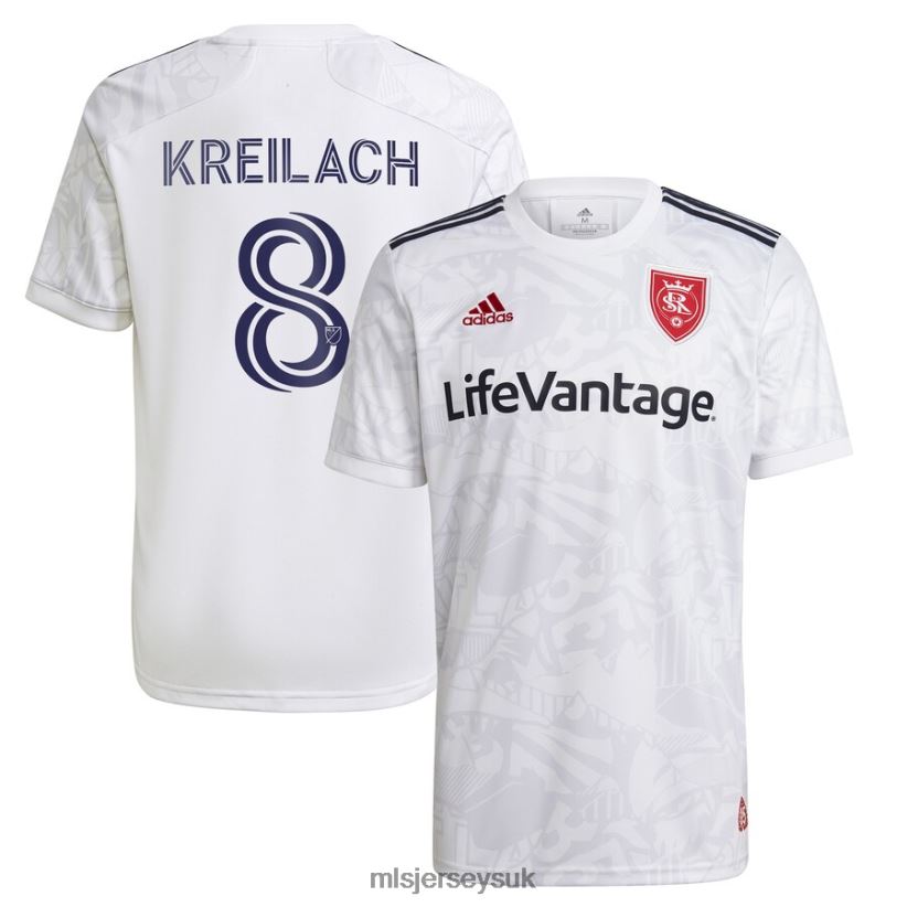 Real Salt Lake Damir Kreilach Adidas White 2021 The Supporter's Secondary Replica Player Jersey Men MLS Jerseys Jersey X60B2D1452