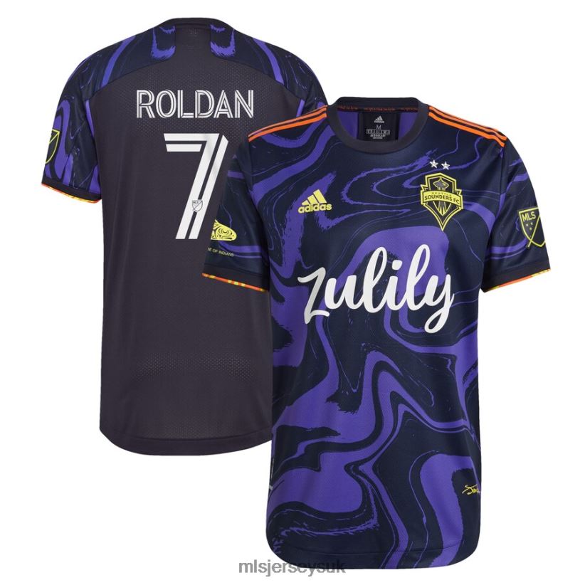 Seattle Sounders FC Cristian Roldan Adidas Purple 2021 The Jimi Hendrix Kit Authentic Player Jersey Men MLS Jerseys Jersey X60B2D209