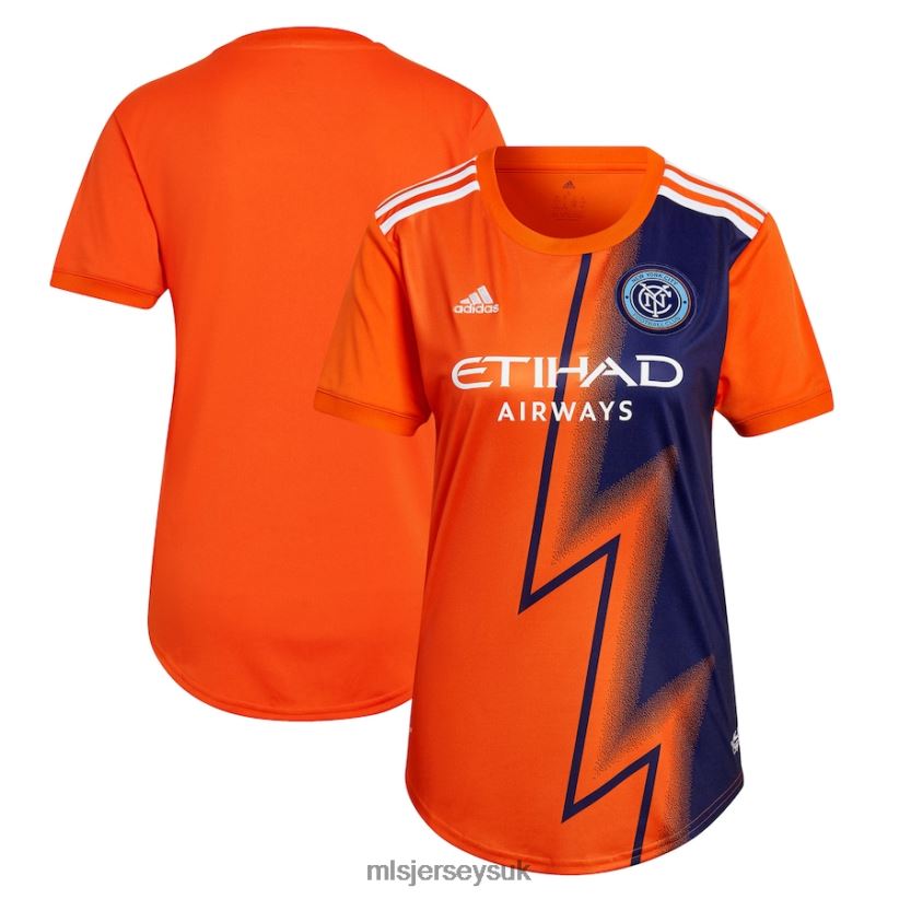 New York City FC Adidas Orange 2022 The Volt Kit Replica Blank Jersey Women MLS Jerseys Jersey X60B2D878