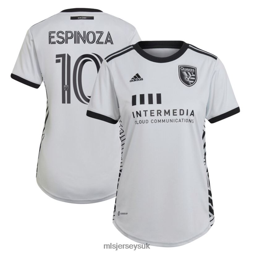 San Jose Earthquakes Cristian Espinoza Adidas Gray 2022 The Creator Kit Replica Player Jersey Women MLS Jerseys Jersey X60B2D1293